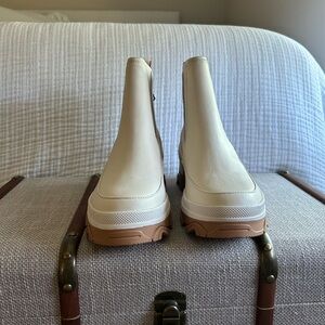 Cream and Tan Ankle Boots